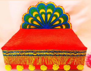 Puja Singhasan - Red Peacock Design - Ahaeli