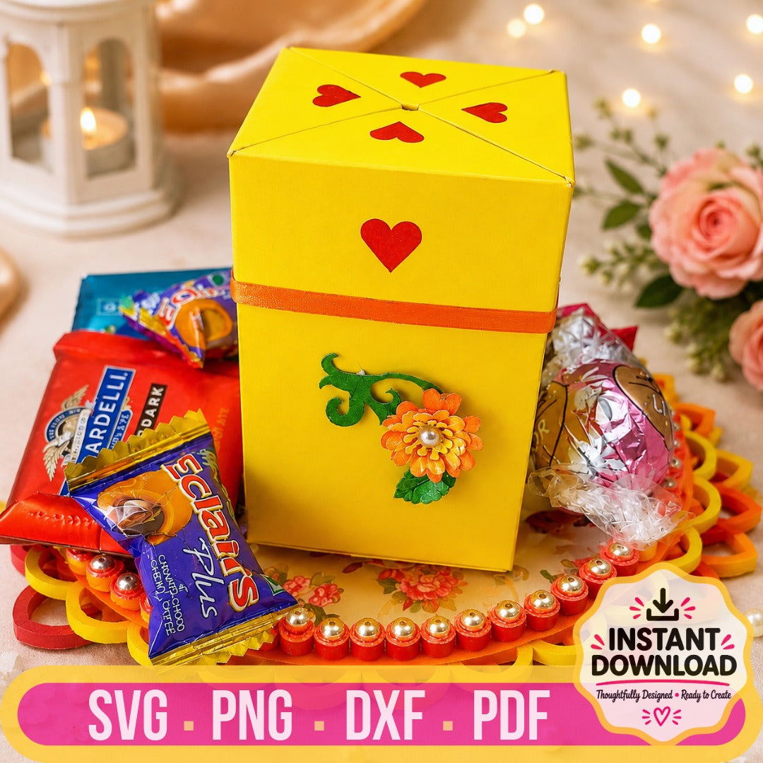 Surprise gift box SVG template for DIY paper crafting