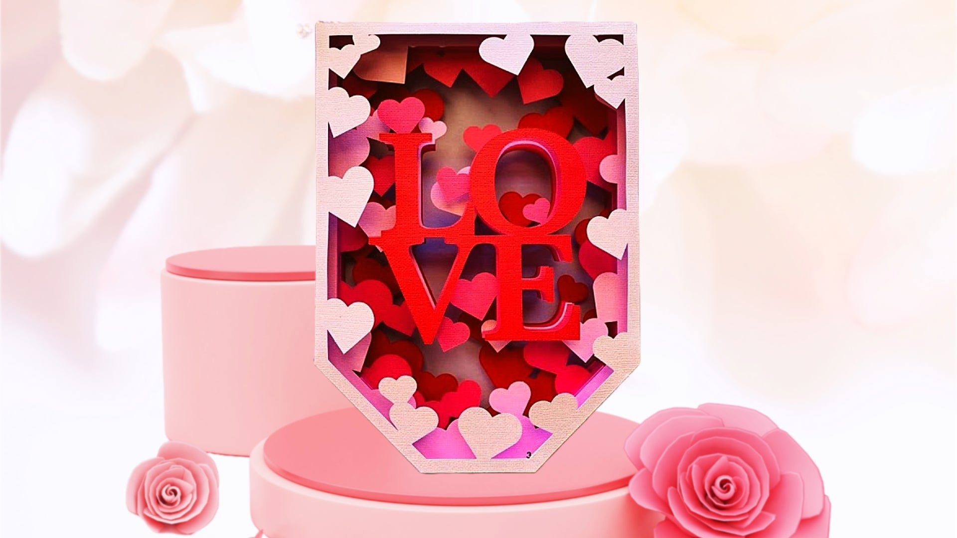 Love Cascade Shadow Box SVG - Ahaeli