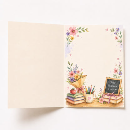Thank You Teacher | Watercolor Teacher's Day Card