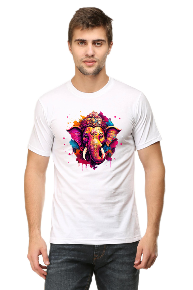 Men's T-Shirt - Ganesha's Holi Splash - Ahaeli