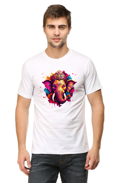 Men's T-Shirt - Ganesha's Holi Splash - Ahaeli