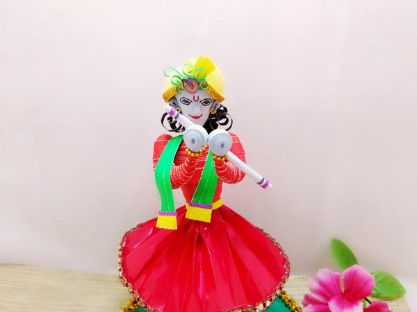 Miniature - Krishna playing Flute - Quilled Art - Ahaeli