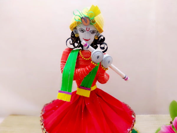 Miniature - Krishna playing Flute - Quilled Art - Ahaeli