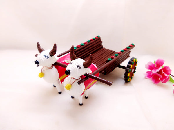 Miniature - Bullock Cart - Quilled Art - Ahaeli