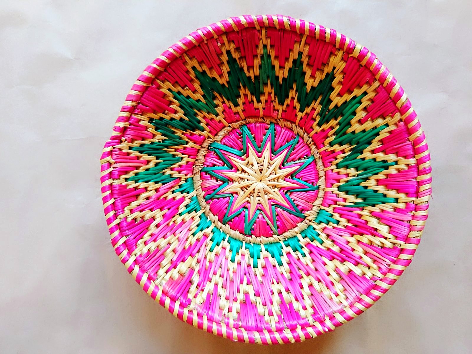 Sikki Grass Decorative Basket- Floral Small - Ahaeli