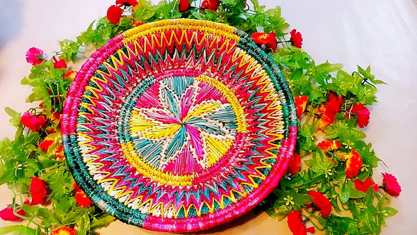 Sikki Grass Decorative Basket - Floral - Ahaeli