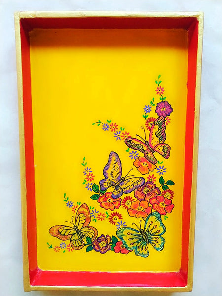 Wooden Tray - Spring Butterflies - Ahaeli